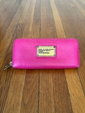 Marc by Marc Jacobs Hot Pink Leather Zip-Around Wallet